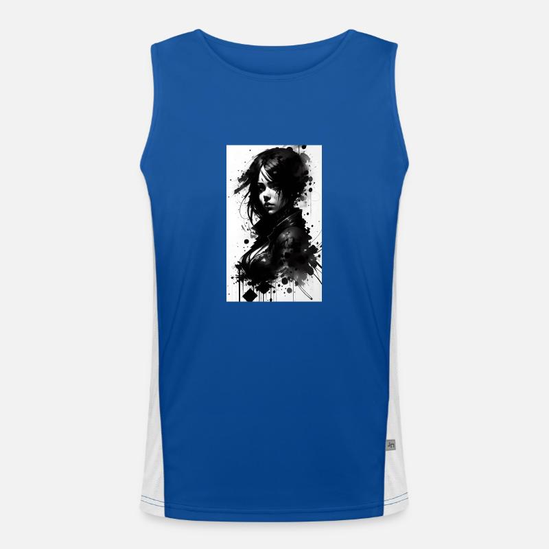 Frau | Gesicht | Mädchen | Anime Funktionelles Kontrast-Tank Top für Männer 
