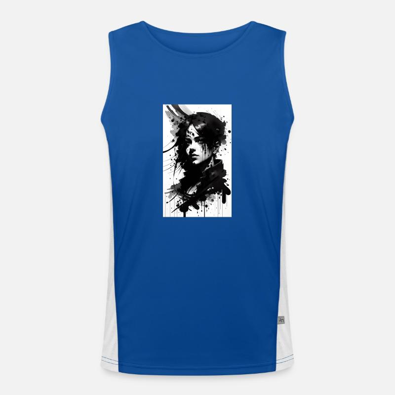 Frau | Gesicht | Mädchen | Anime Funktionelles Kontrast-Tank Top für Männer 