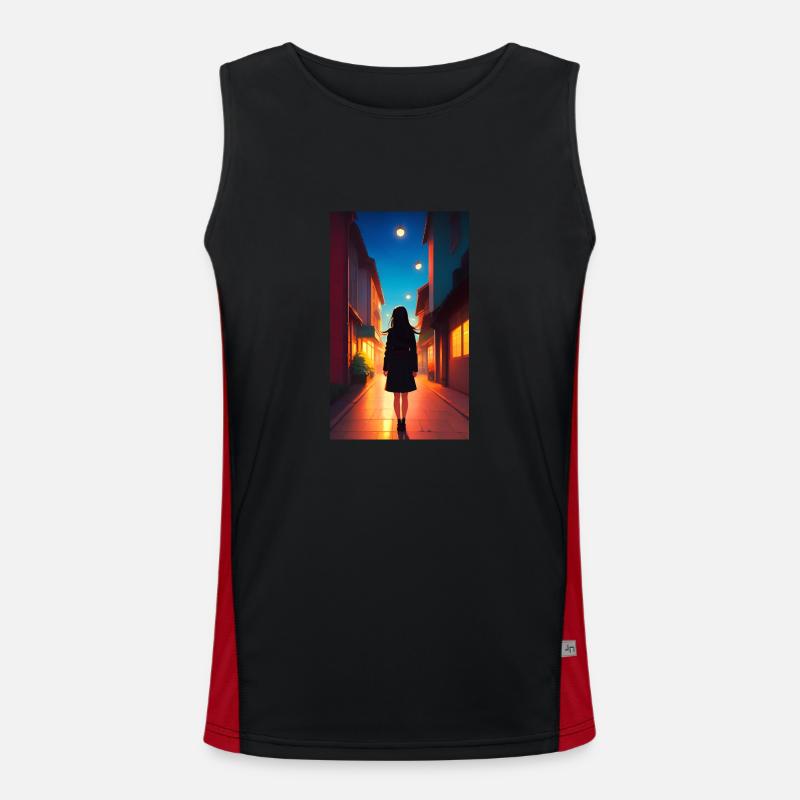 Frau | Gesicht | Mädchen | Anime Funktionelles Kontrast-Tank Top für Männer 