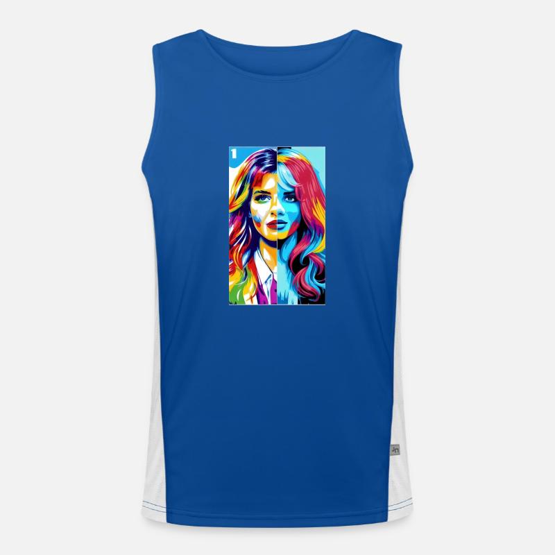 Frau | Gesicht | Mädchen | Anime Funktionelles Kontrast-Tank Top für Männer 