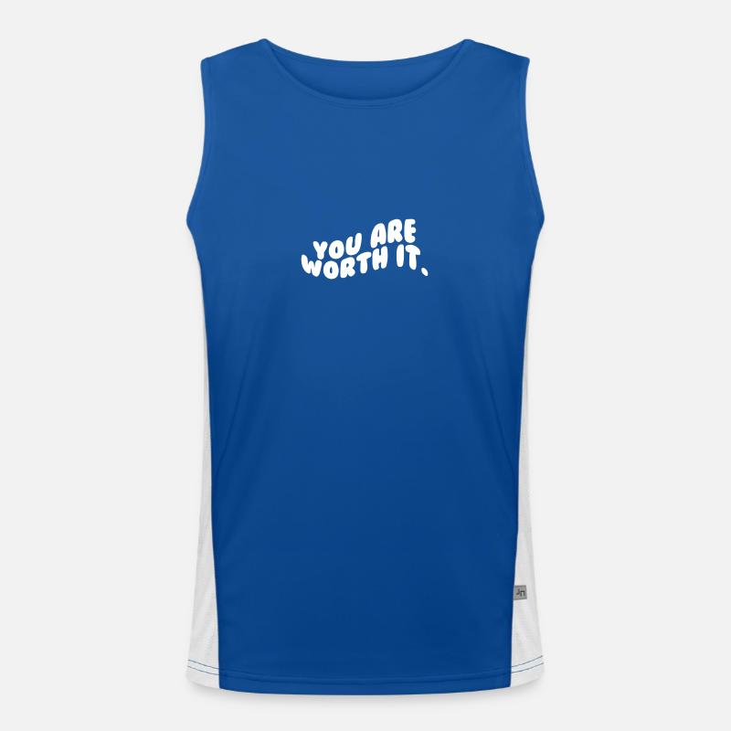 You Are Worth It - Motivations Spruch Funktionelles Kontrast-Tank Top für Männer 