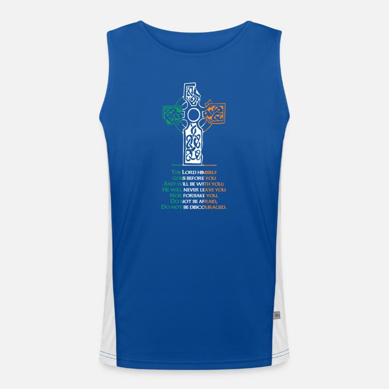 Keltisches Kreuz Funktionelles Kontrast-Tank Top für Männer 