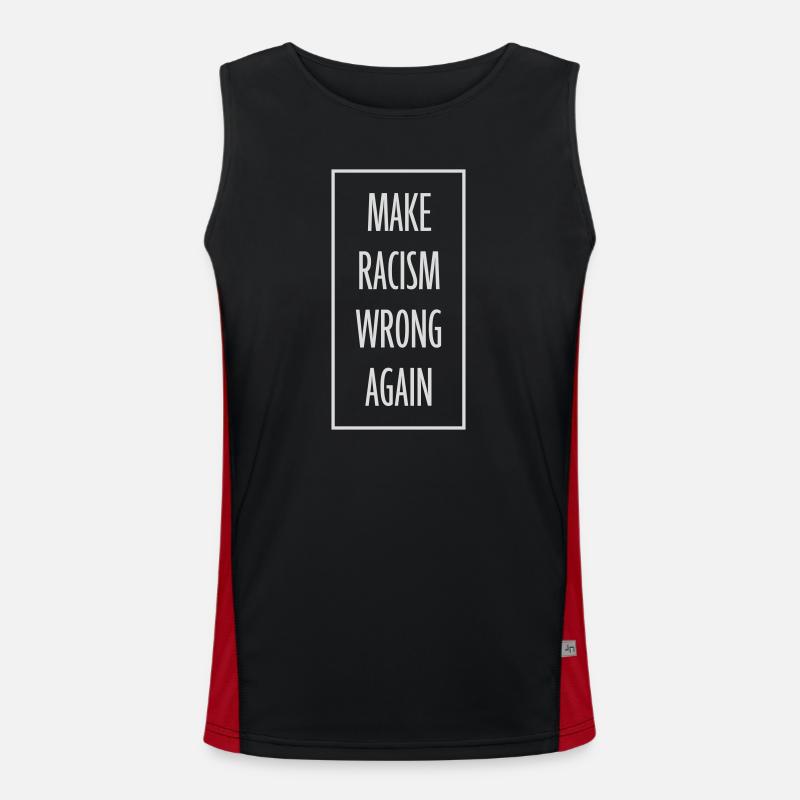make racism wrong again - Men's Functional Contrast Tank Top  - black/red