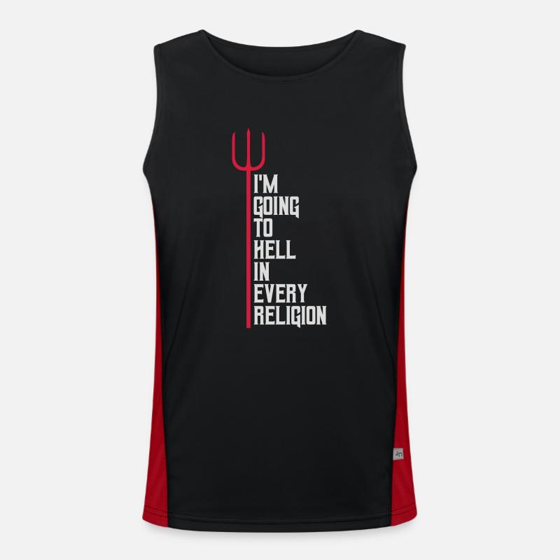 in going to hell - Men's Functional Contrast Tank Top  - black/red