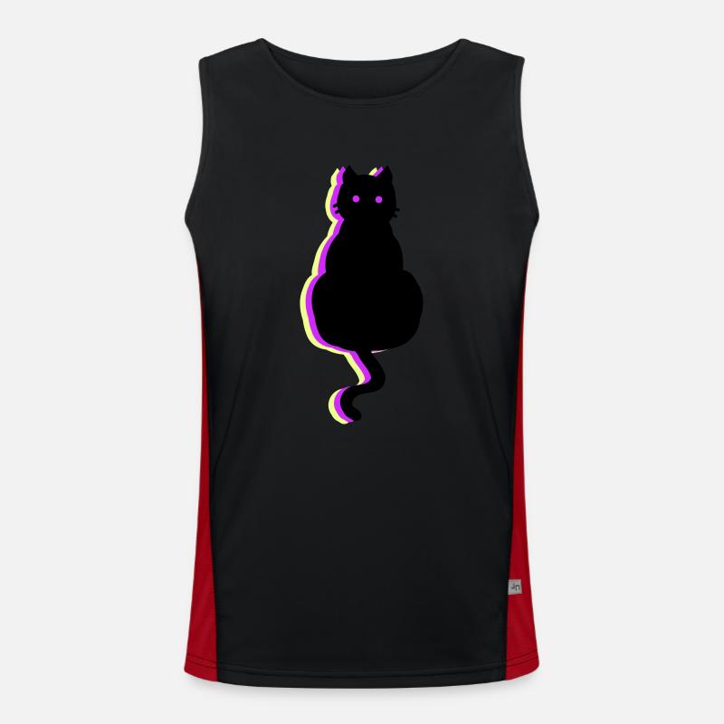 Leuchtkatze pink Funktionelles Kontrast-Tank Top für Männer 