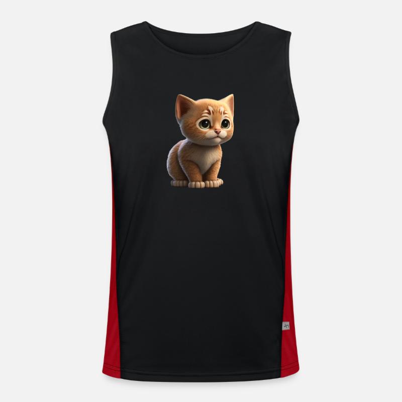 Mignon bébé chat Débardeur respirant contrasté Homme 