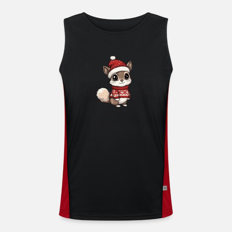 Eichhörnchen Weihnachten Comic Funktionelles Kontrast-Tank Top für Männer 