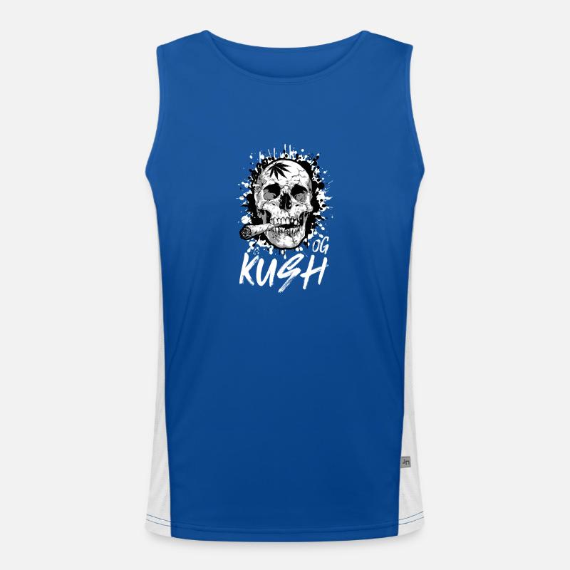 Skull OG Kush Cannabis Men's Functional Contrast Tank Top 