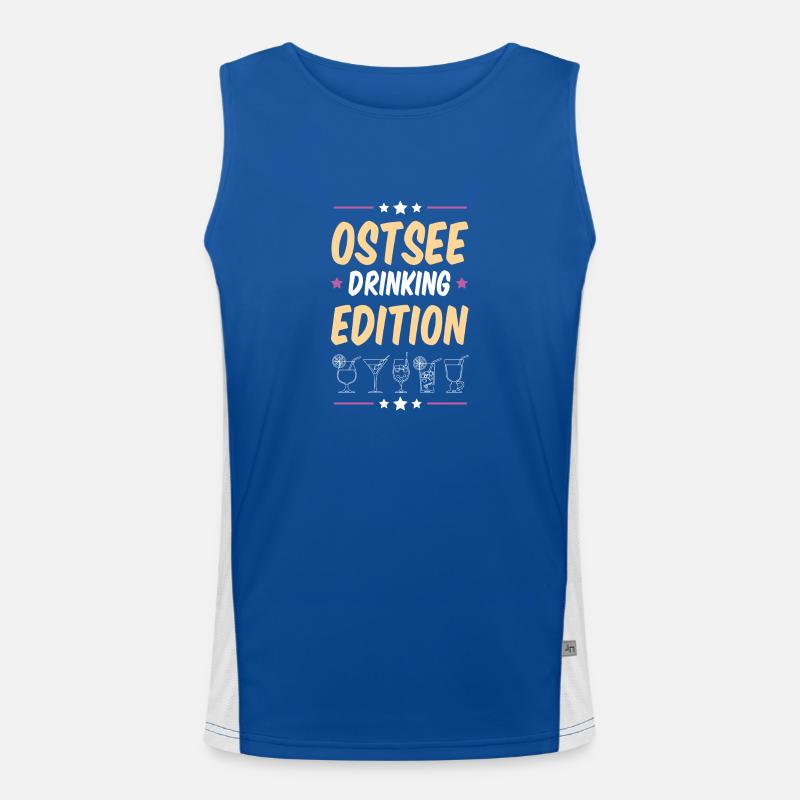 Ostsee Drinking Party Funktionelles Kontrast-Tank Top für Männer 