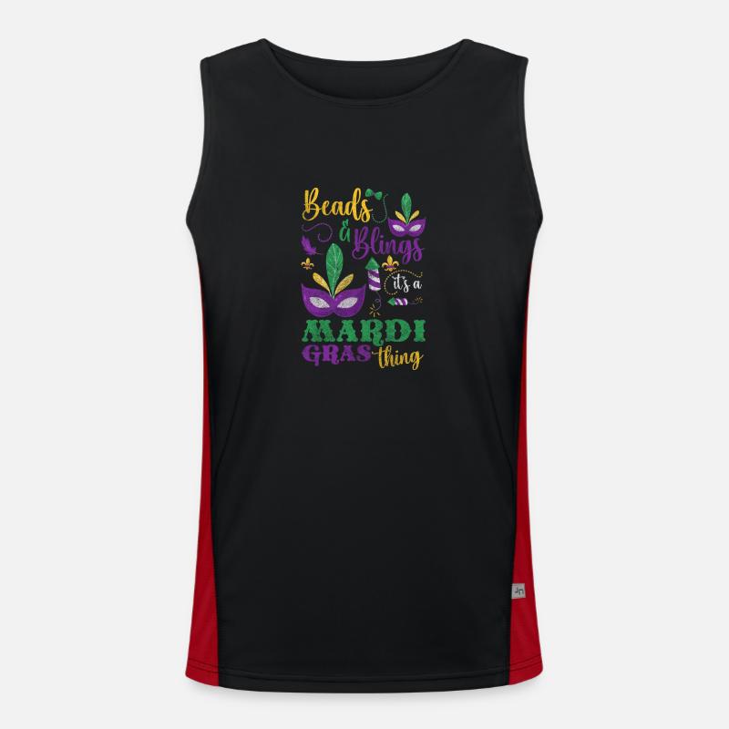 Karneval Feier Bunt Perlen Funktionelles Kontrast-Tank Top für Männer 