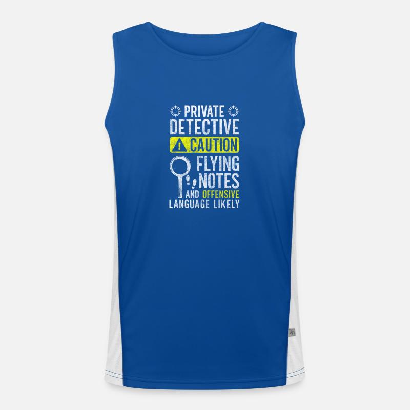 Detective Examining Sleuth Hat Men's Functional Contrast Tank Top 