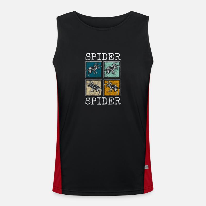 Spider Web Arachnid Hunter Phobia Men's Functional Contrast Tank Top 