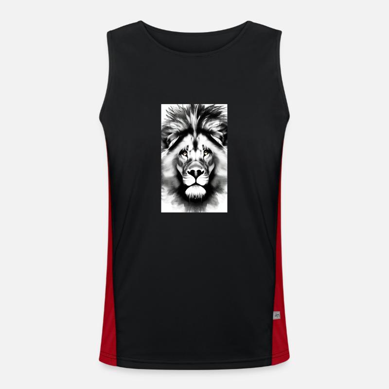 Lion noir et blanc Débardeur respirant contrasté Homme 