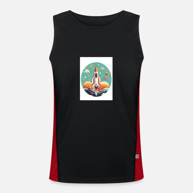 Rocket Launch Funktionelles Kontrast-Tank Top für Männer 