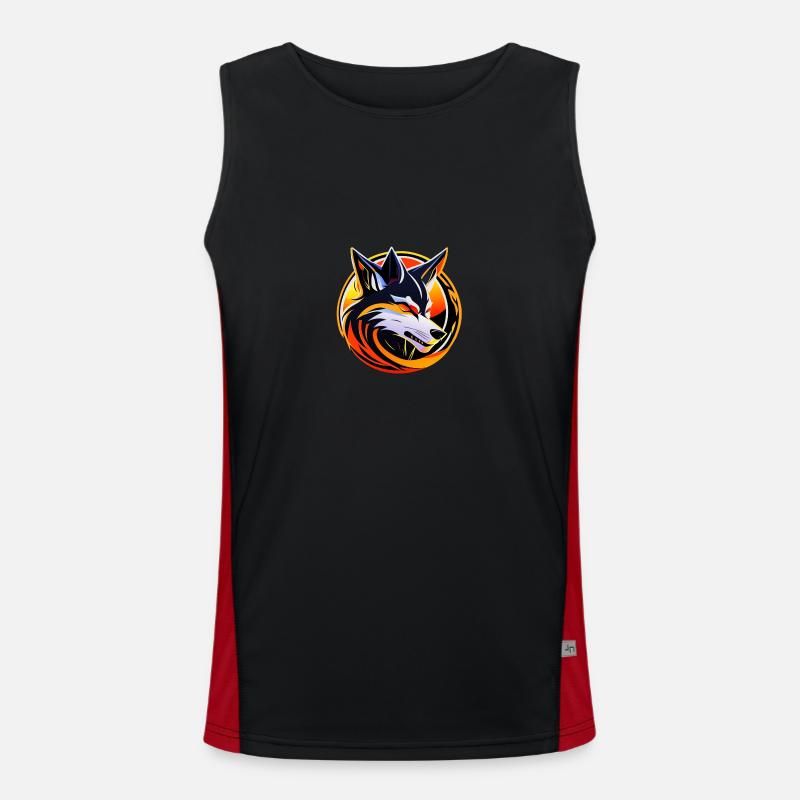 Wolf Funktionelles Kontrast-Tank Top für Männer 