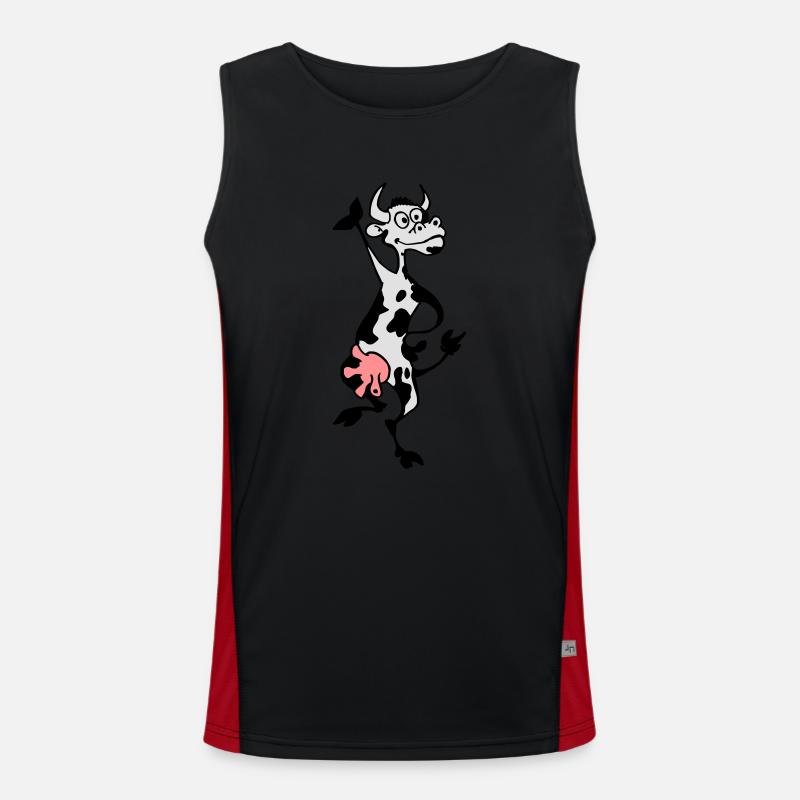 Verrückte Kuh Funktionelles Kontrast-Tank Top für Männer 
