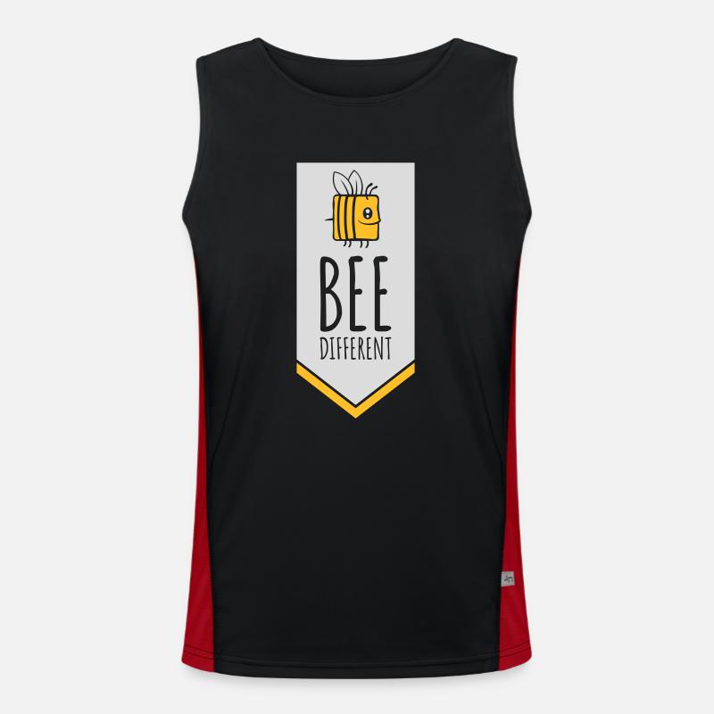 bee different saying quote - Men's Functional Contrast Tank Top  - black/red