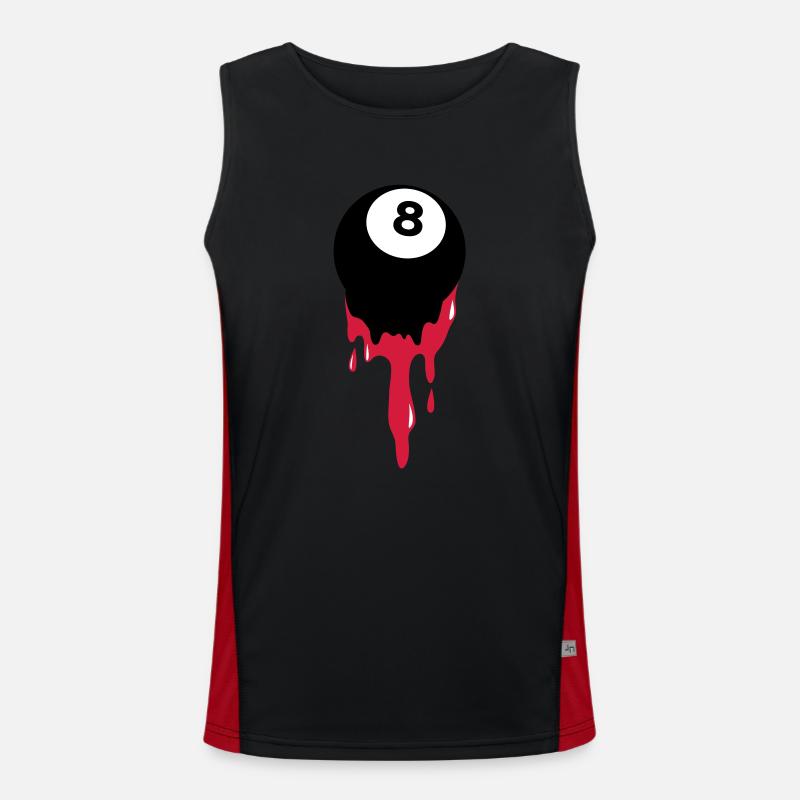 Blutungen aus acht 8-Ball Billard oder Pool Funktionelles Kontrast-Tank Top für Männer 