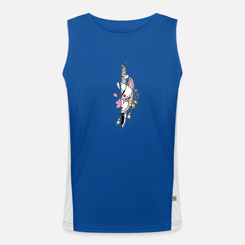 Kitsune Maske Funktionelles Kontrast-Tank Top für Männer 
