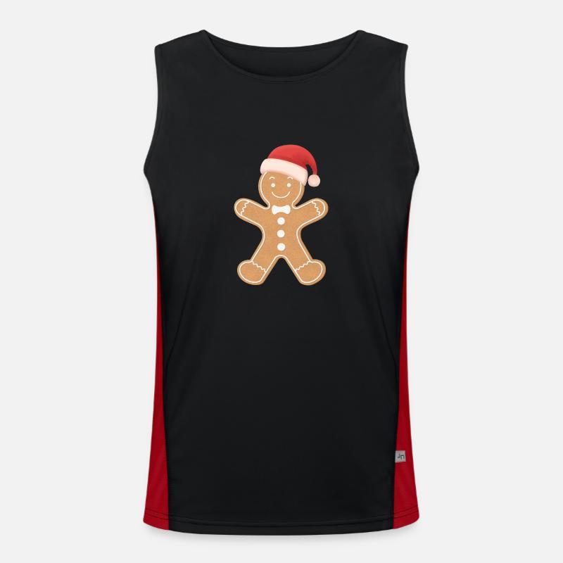Lebkuchen Männchen Cookie Funktionelles Kontrast-Tank Top für Männer 