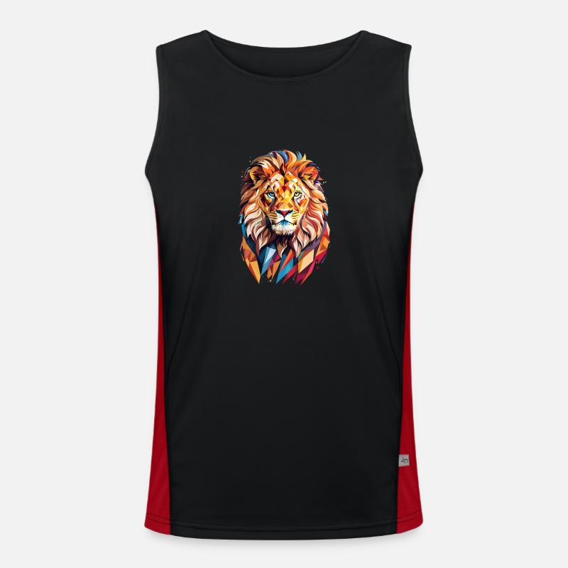 Lion polygonal Débardeur respirant contrasté Homme 