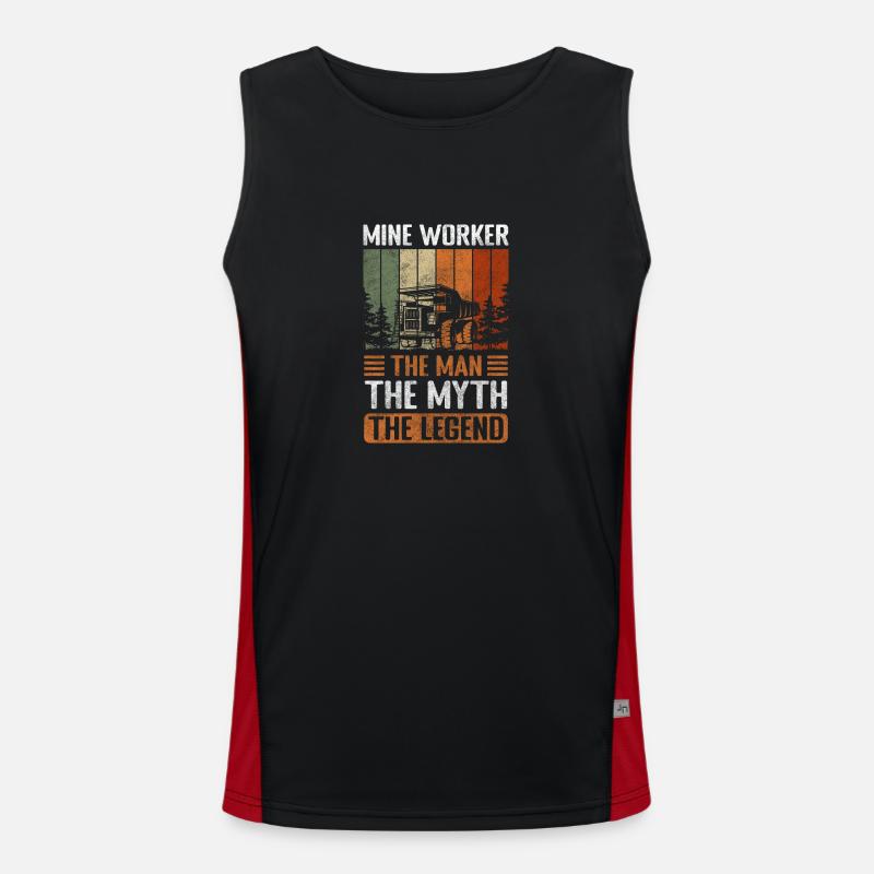 Mining Worker Coal Buddy - Men's Functional Contrast Tank Top  - black/red