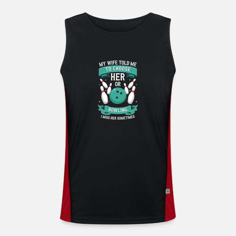 Bowling Spieler Funktionelles Kontrast-Tank Top für Männer 