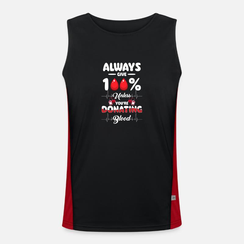 Blood Donation Help Needle - Men's Functional Contrast Tank Top  - black/red