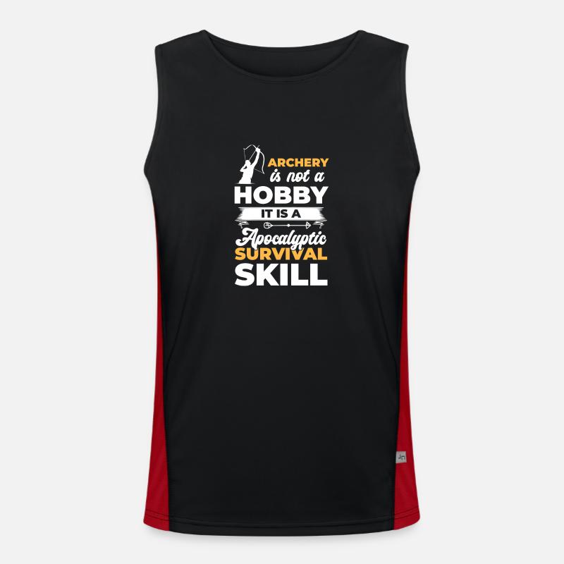 Bogenschütze Langbogen Hobby Treffer Funktionelles Kontrast-Tank Top für Männer 