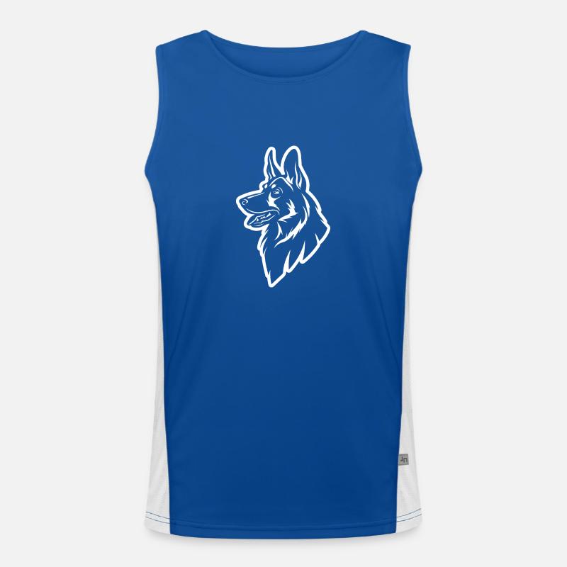 Schäferhund Hund Hundekopf Funktionelles Kontrast-Tank Top für Männer 