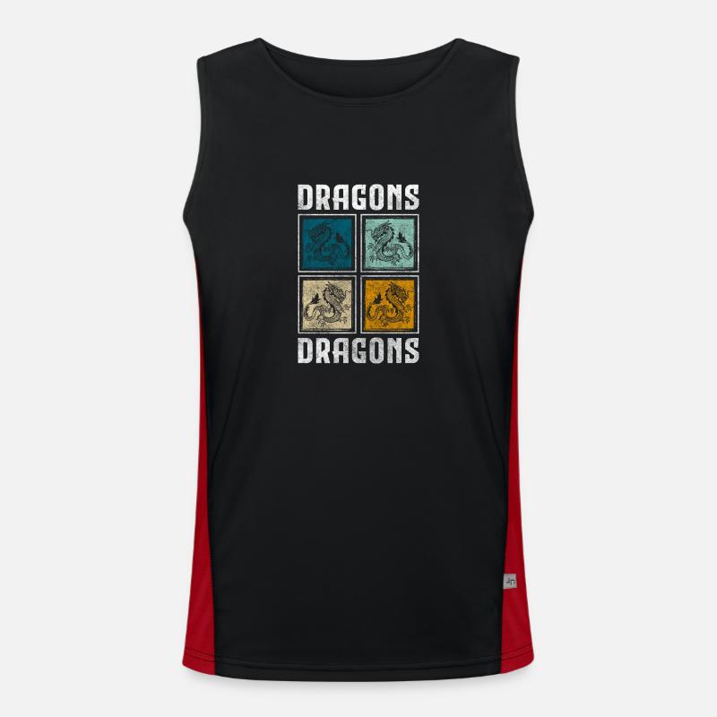 Dragon Wing Creature - Men's Functional Contrast Tank Top  - black/red