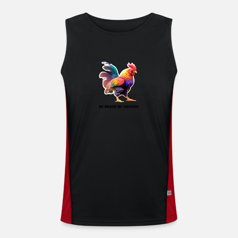 BE BRAVE BE CHICKEN Funktionelles Kontrast-Tank Top für Männer 