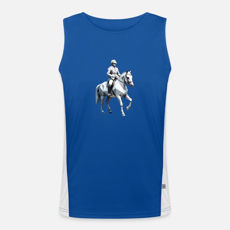 Low Poly Reiter - Ballett Design Funktionelles Kontrast-Tank Top für Männer 
