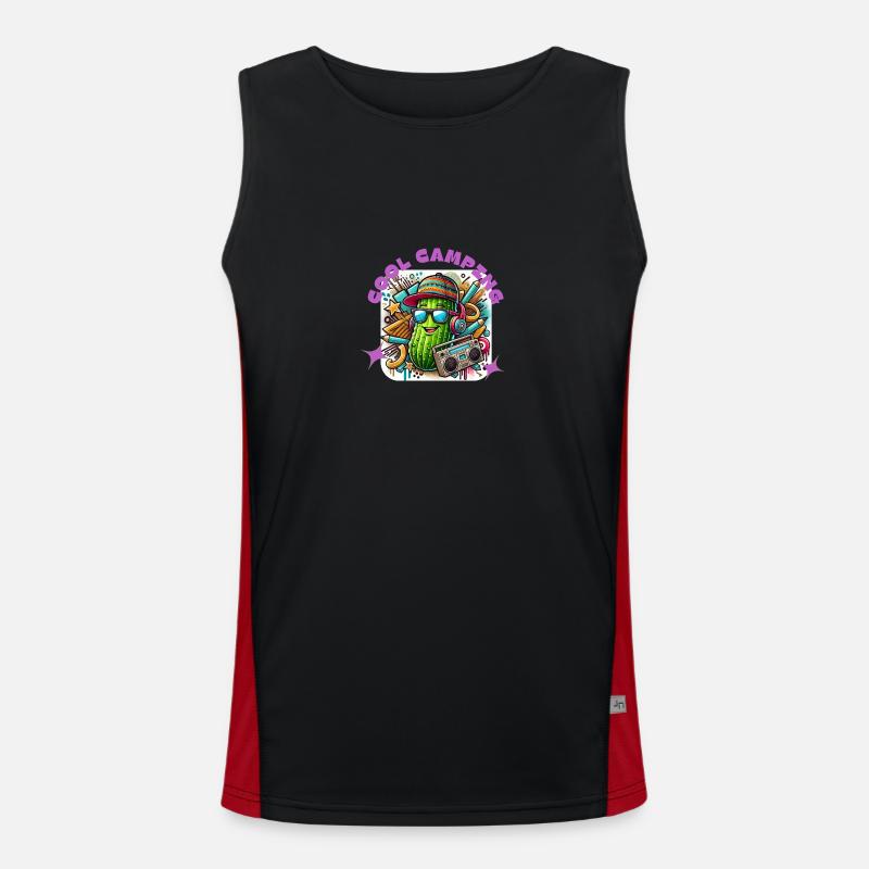 Cool Camping Gurkiii Funktionelles Kontrast-Tank Top für Männer 