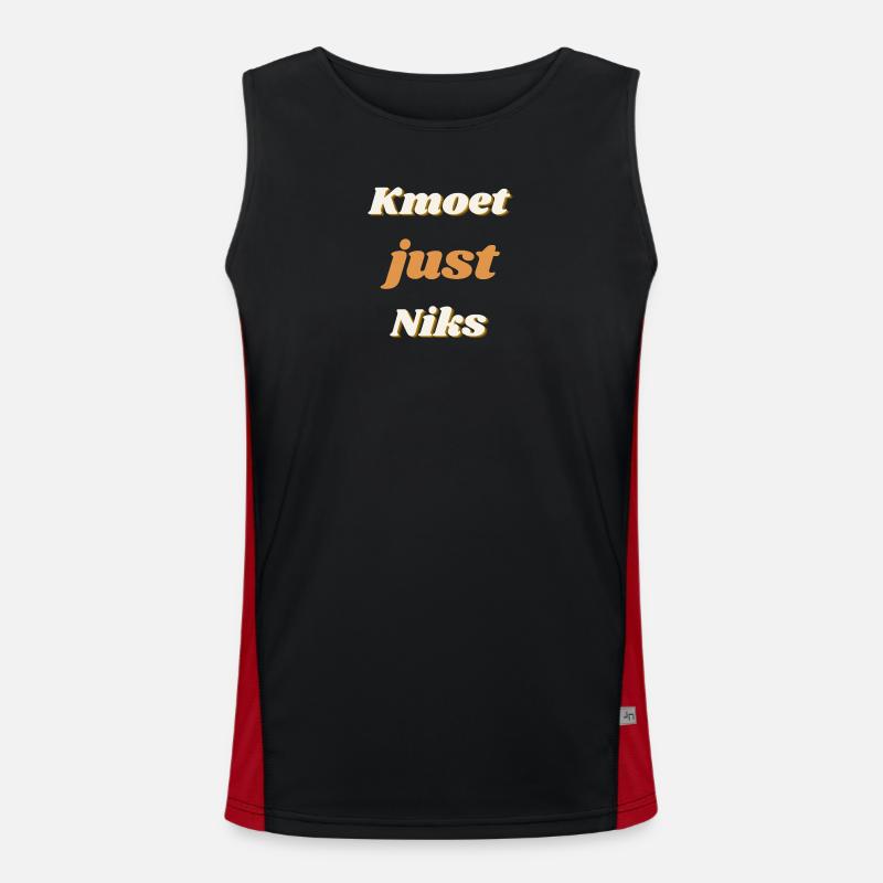 kmoet just niks, Antwerp dialect shirts Men's Functional Contrast Tank Top 