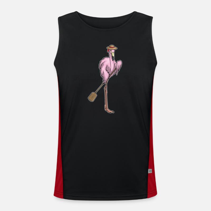 Flamingo Padel - Men's Functional Contrast Tank Top  - black/red