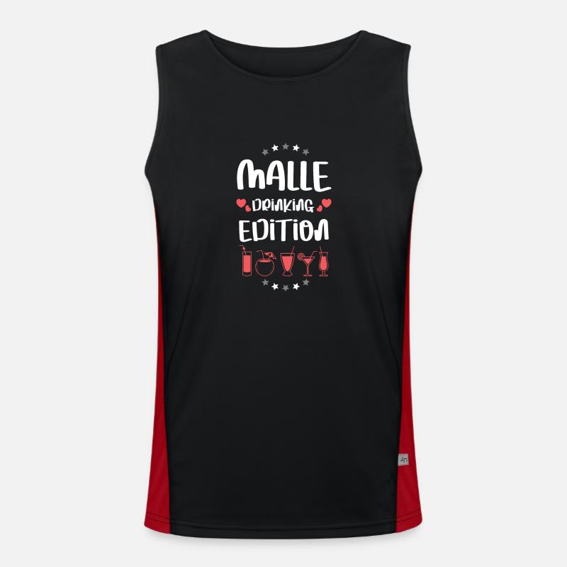 Malle Drinking Team - Men's Functional Contrast Tank Top  - black/red