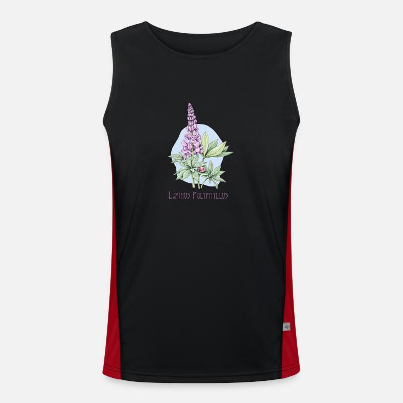 Lupin, permanent botanical drawing Men's Functional Contrast Tank Top 