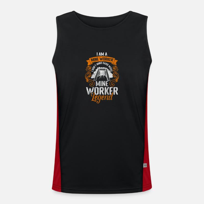 Bergarbeiter Grube Schaufel Beruf Funktionelles Kontrast-Tank Top für Männer 