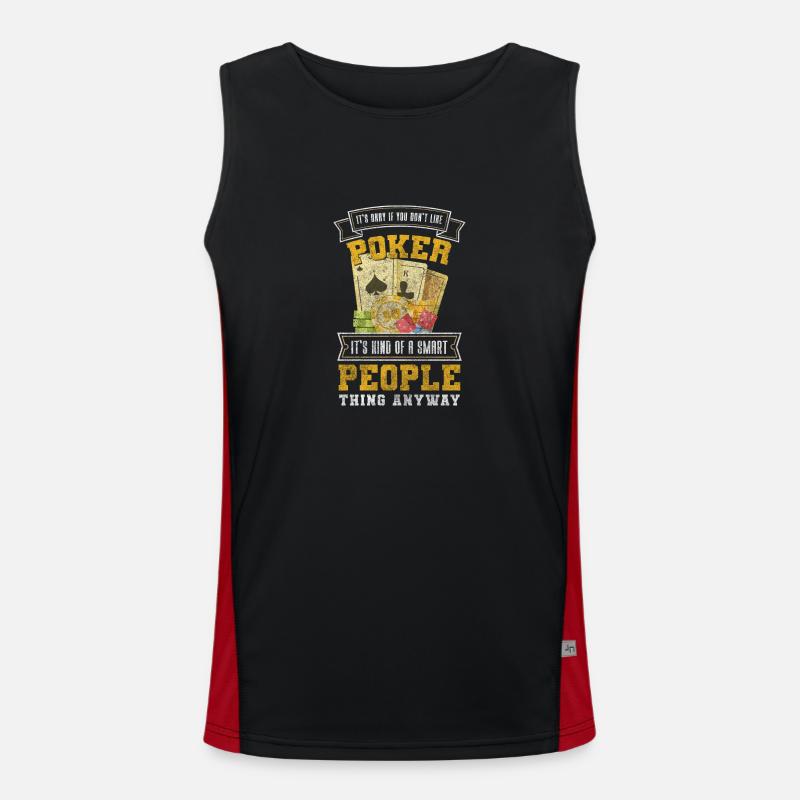 Card Game Deck Double Head All In Men's Functional Contrast Tank Top 