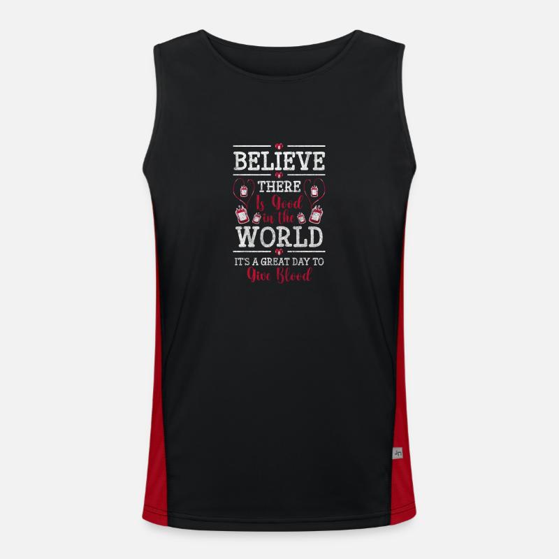 Blutspende Lebensretter Miteinander Funktionelles Kontrast-Tank Top für Männer 