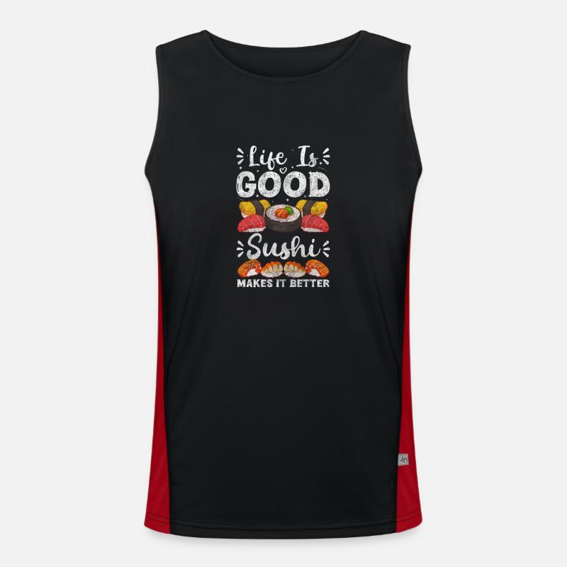 Japan Running Sushi Stäbchen Maki Funktionelles Kontrast-Tank Top für Männer 