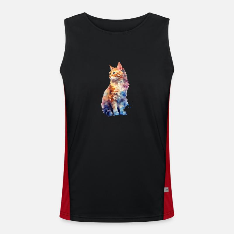 Pastell Katze Funktionelles Kontrast-Tank Top für Männer 