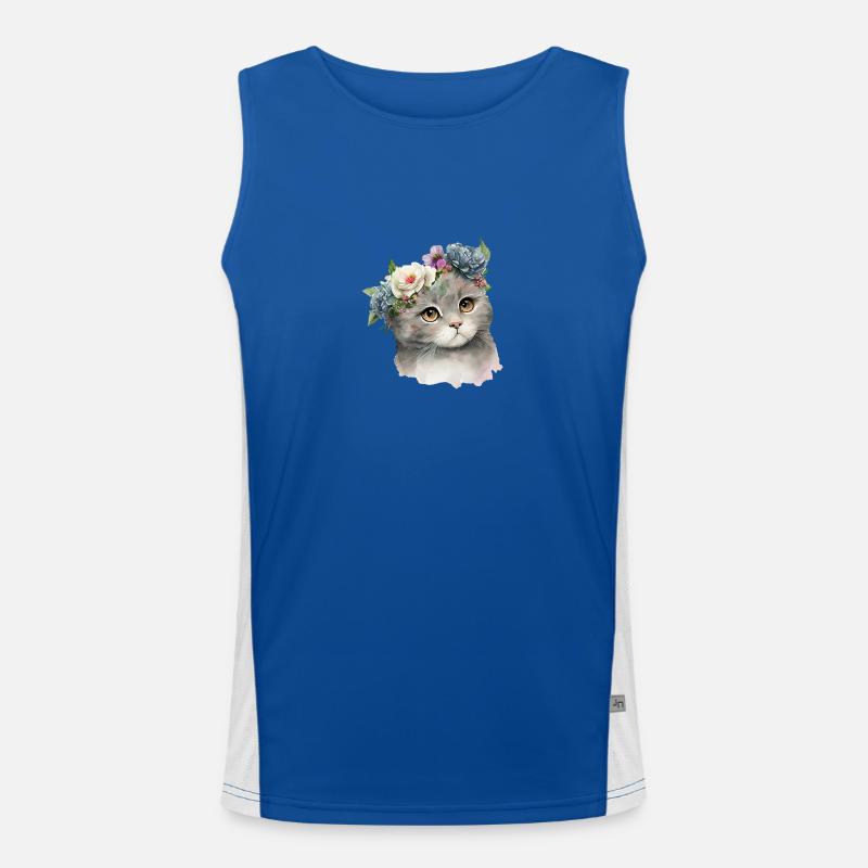Blumen Kätzchen Funktionelles Kontrast-Tank Top für Männer 