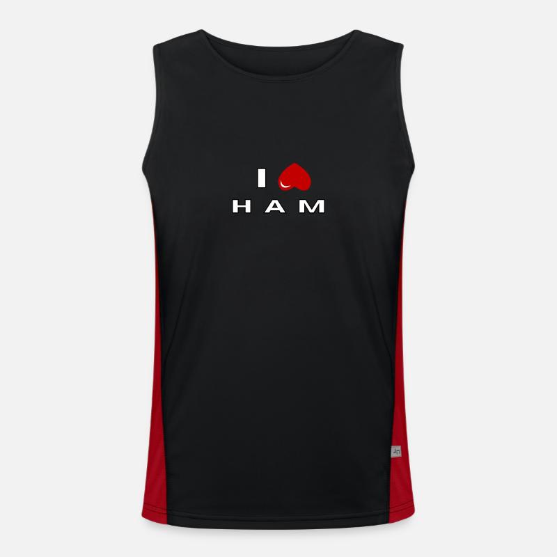 I hate Ham - Men's Functional Contrast Tank Top  - black/red