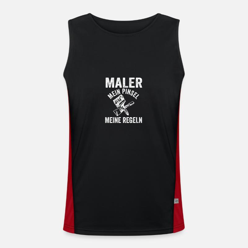 Master Painter Journeyman Painter - Men's Functional Contrast Tank Top  - black/red