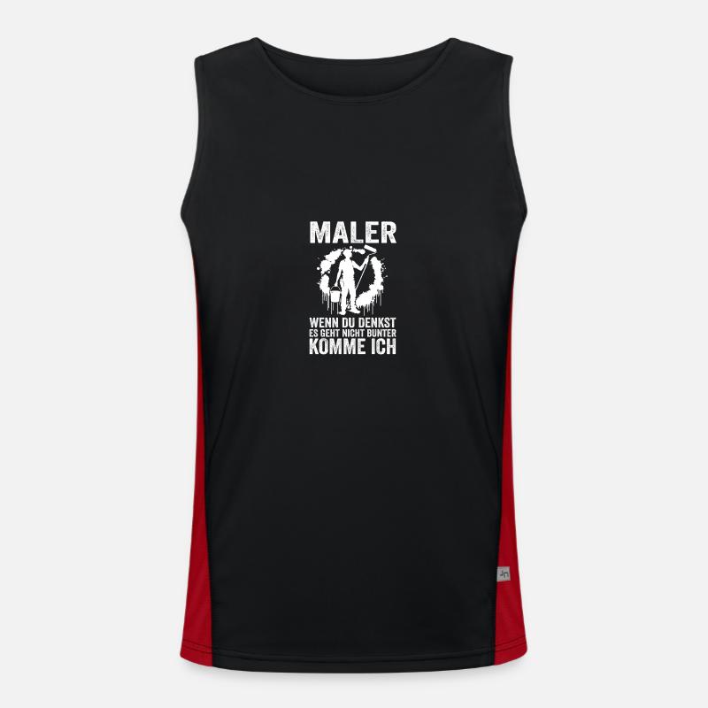 Master Painter Journeyman Painter - Men's Functional Contrast Tank Top  - black/red