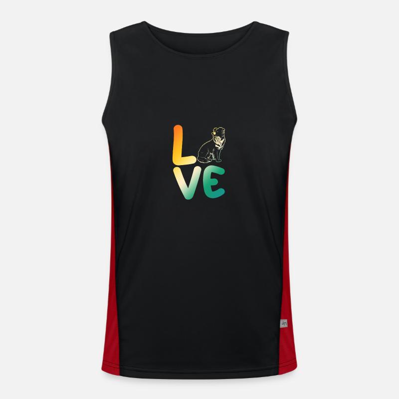 Border Collie - Men's Functional Contrast Tank Top  - black/red