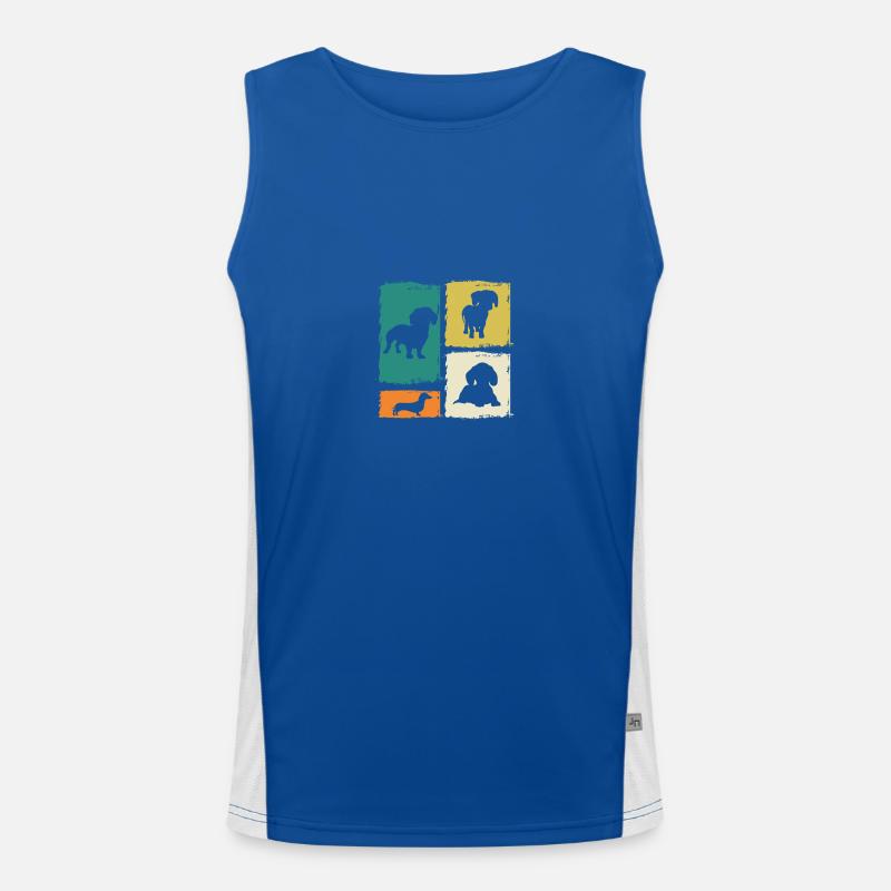 Hund Dackel Funktionelles Kontrast-Tank Top für Männer 