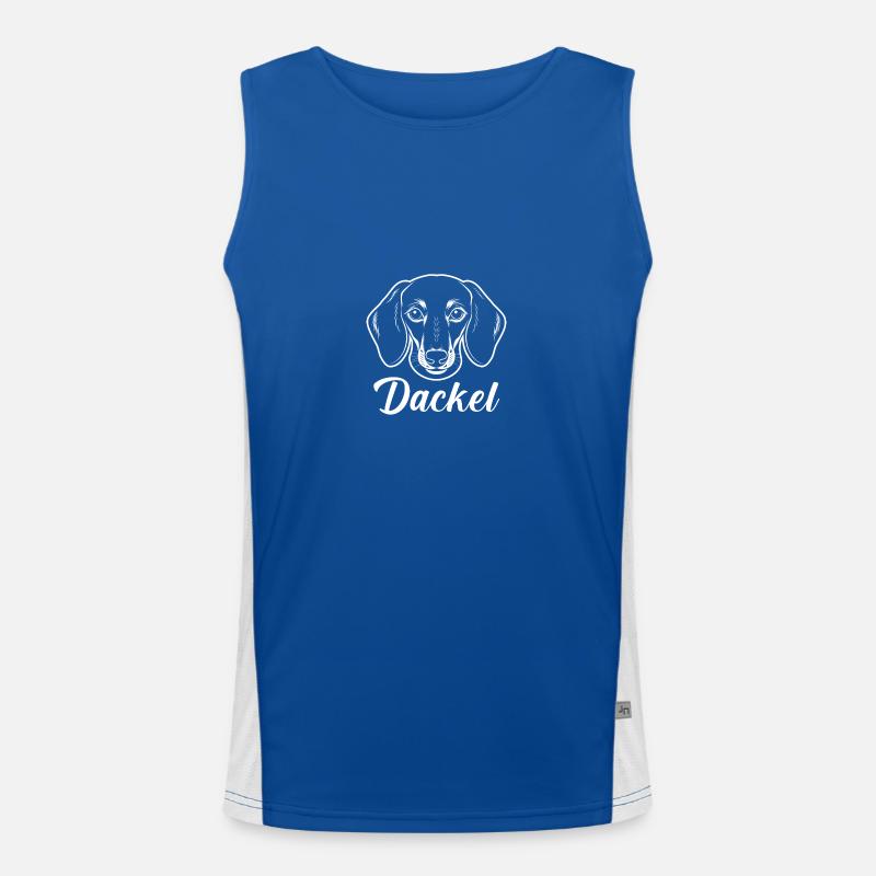 Hund Dackel Funktionelles Kontrast-Tank Top für Männer 